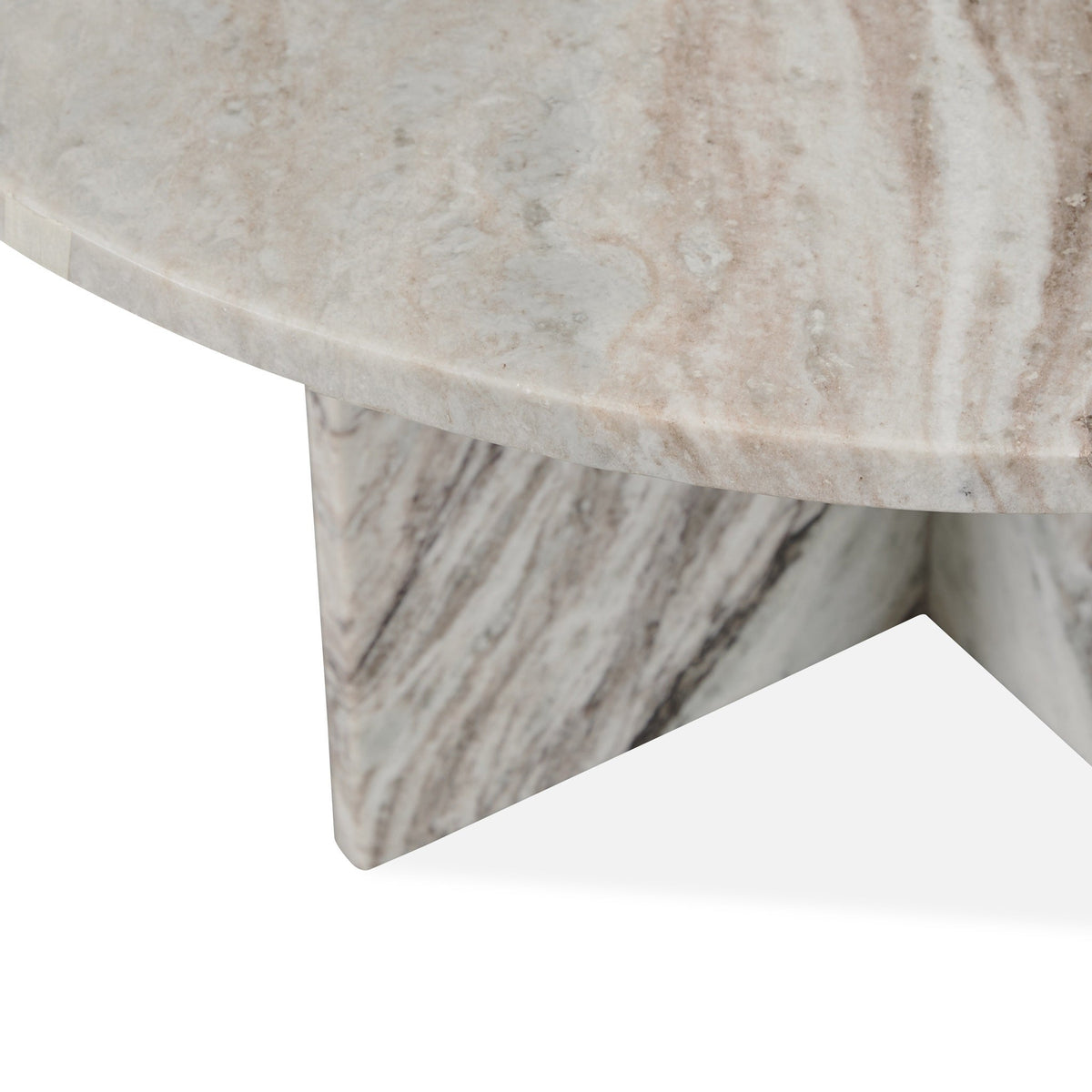 Reilly Marble Round Coffee Table - Rusty Gray
