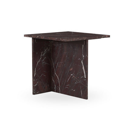 Bexly Marble Square End Table - Merlot