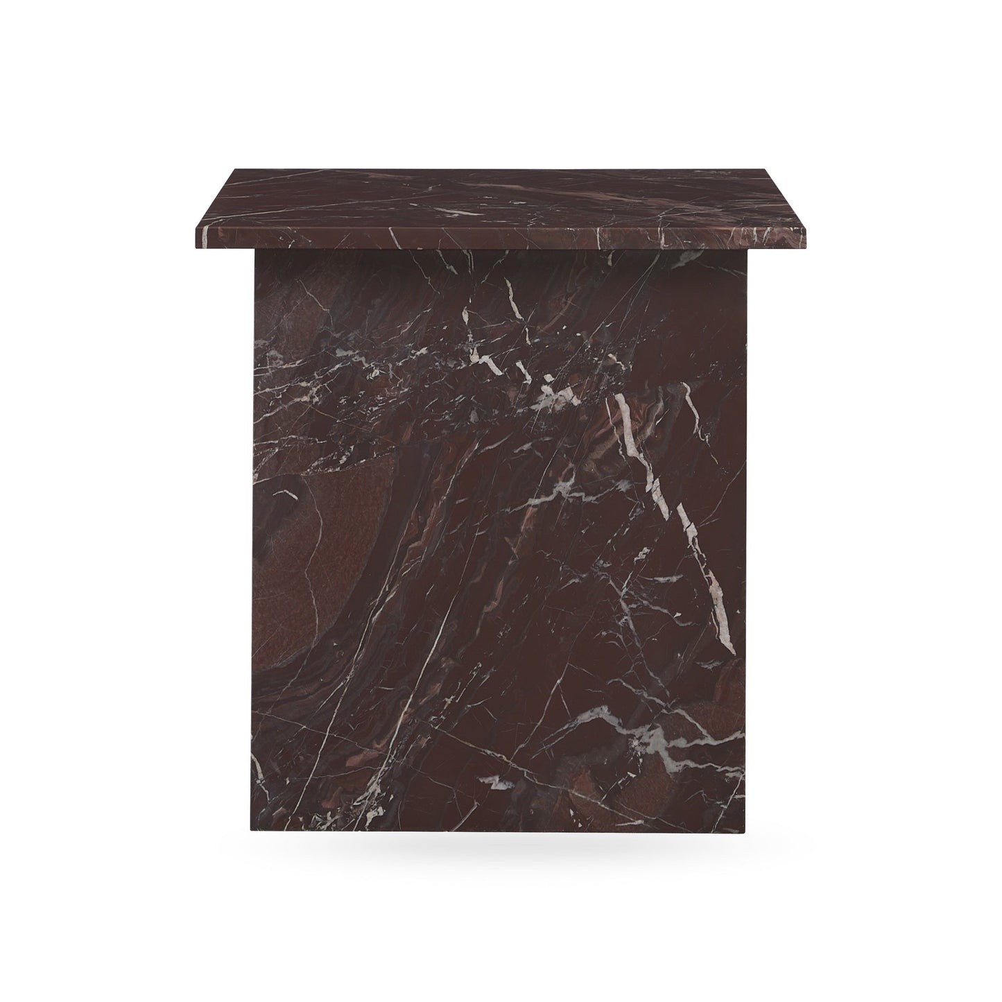 Bexly Marble Square End Table - Merlot