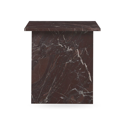 Bexly Marble Square End Table - Merlot