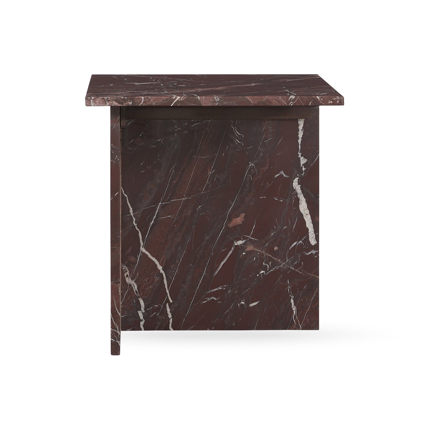 Bexly Marble Square End Table - Merlot