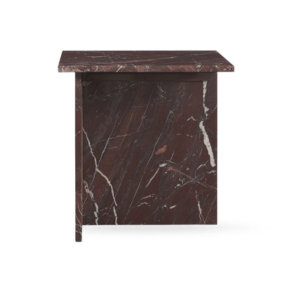 Bexly Marble Square End Table - Merlot