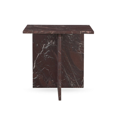Bexly Marble Square End Table - Merlot