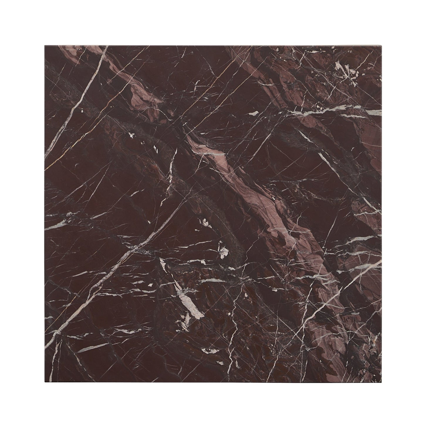 Bexly Marble Square End Table - Merlot