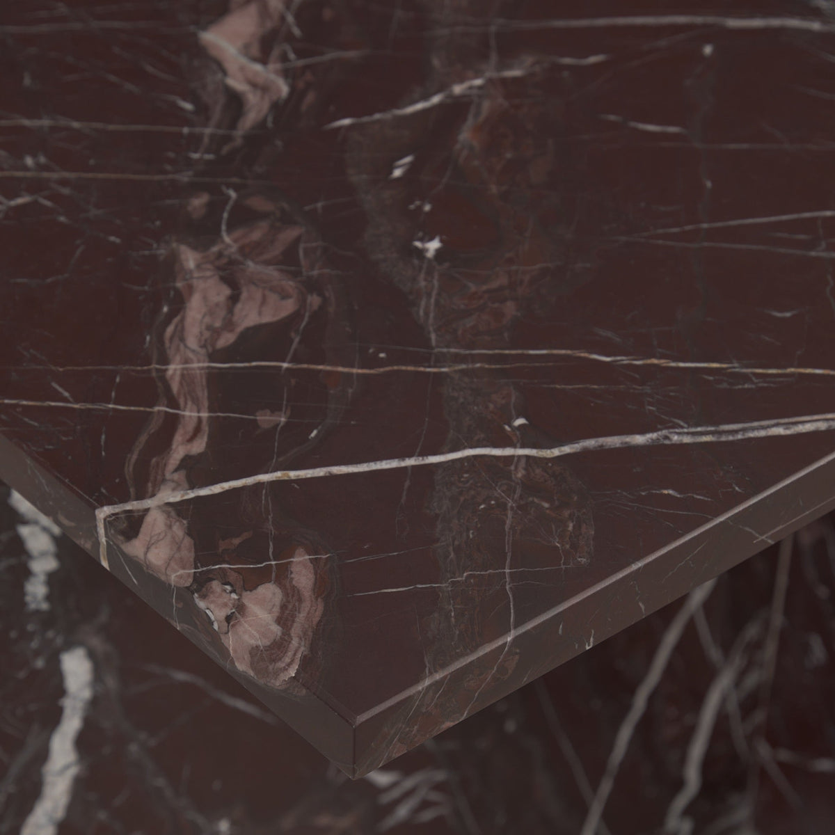 Bexly Marble Square End Table - Merlot
