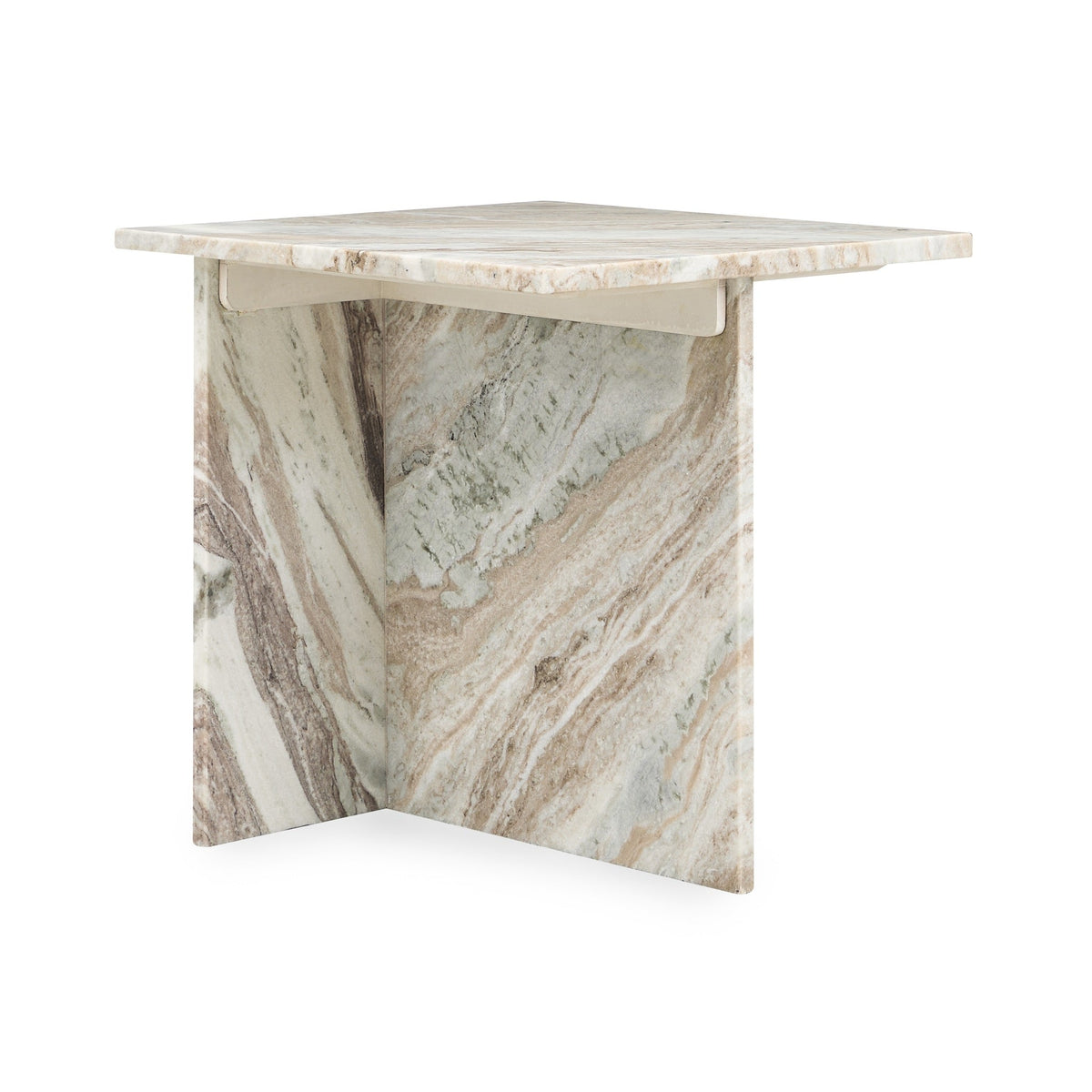 Bexly Marble Square End Table - Rusty Gray