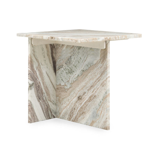 Bexly Marble Square End Table - Rusty Gray