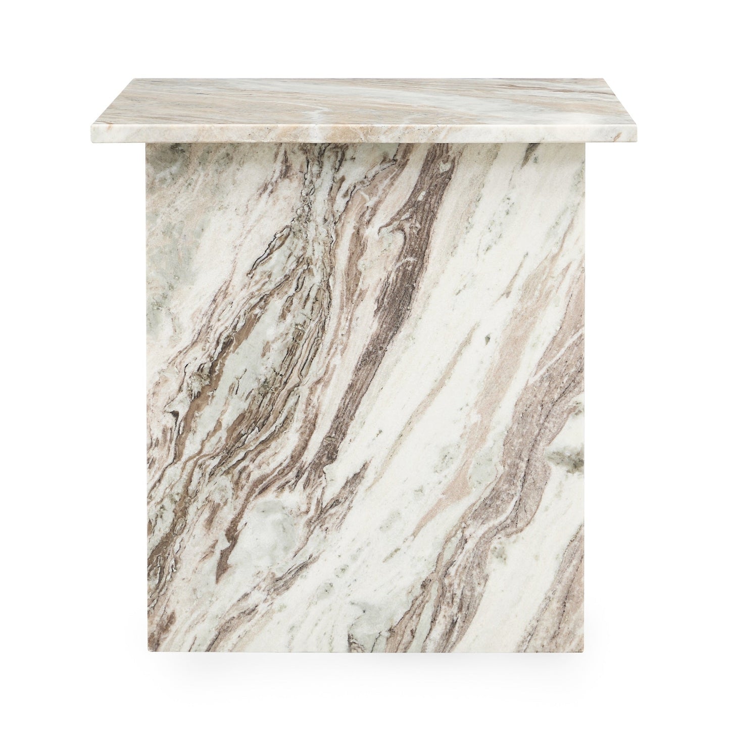 Bexly Marble Square End Table - Rusty Gray