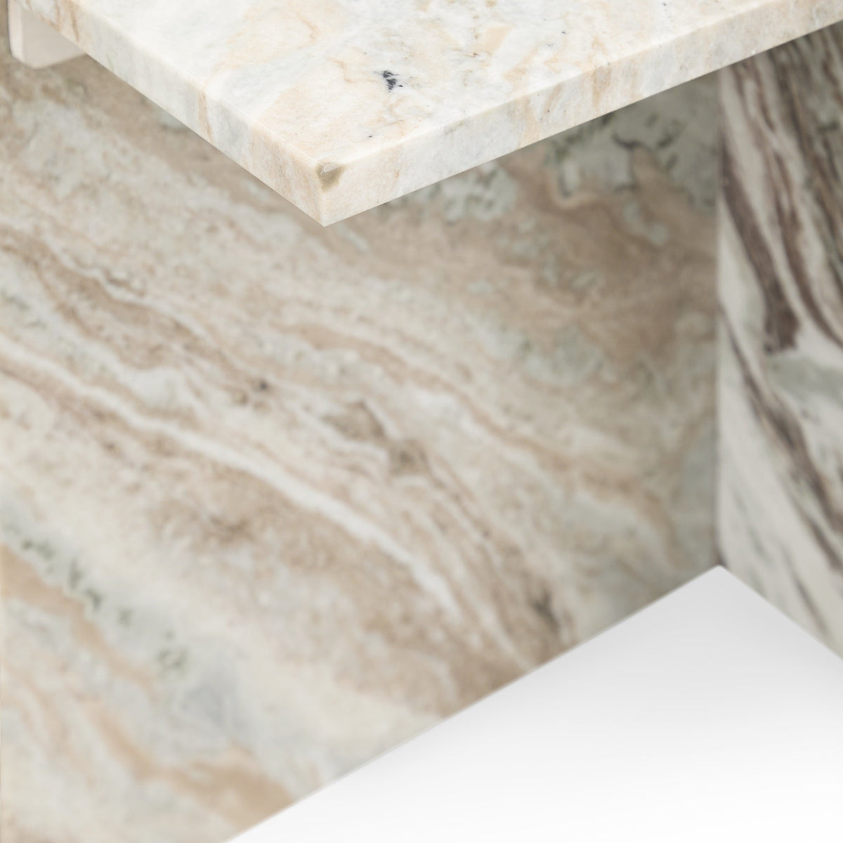 Bexly Marble Square End Table - Rusty Gray