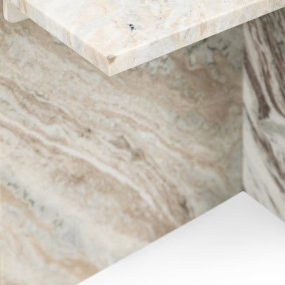Bexly Marble Square End Table - Rusty Gray