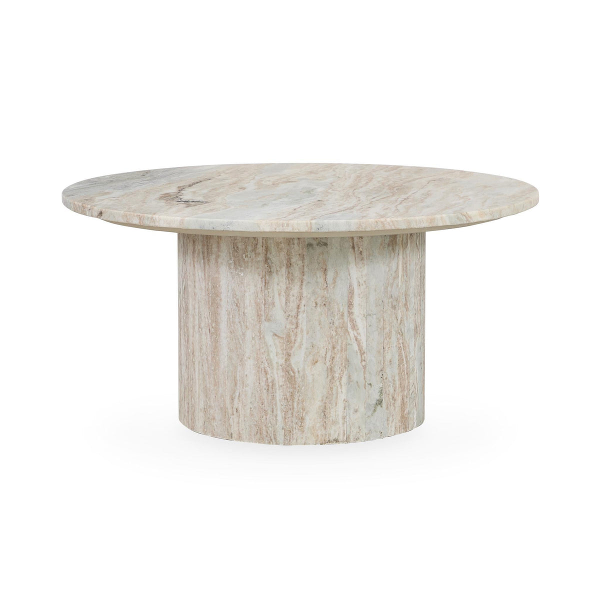 Amberly Marble Round Coffee Table - Rusty Gray