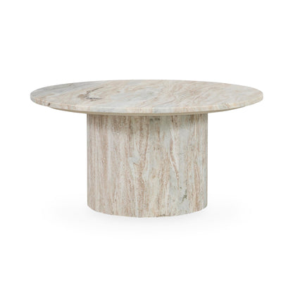 Amberly Marble Round Coffee Table - Rusty Gray