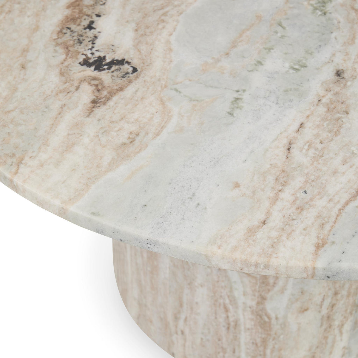 Amberly Marble Round Coffee Table - Rusty Gray