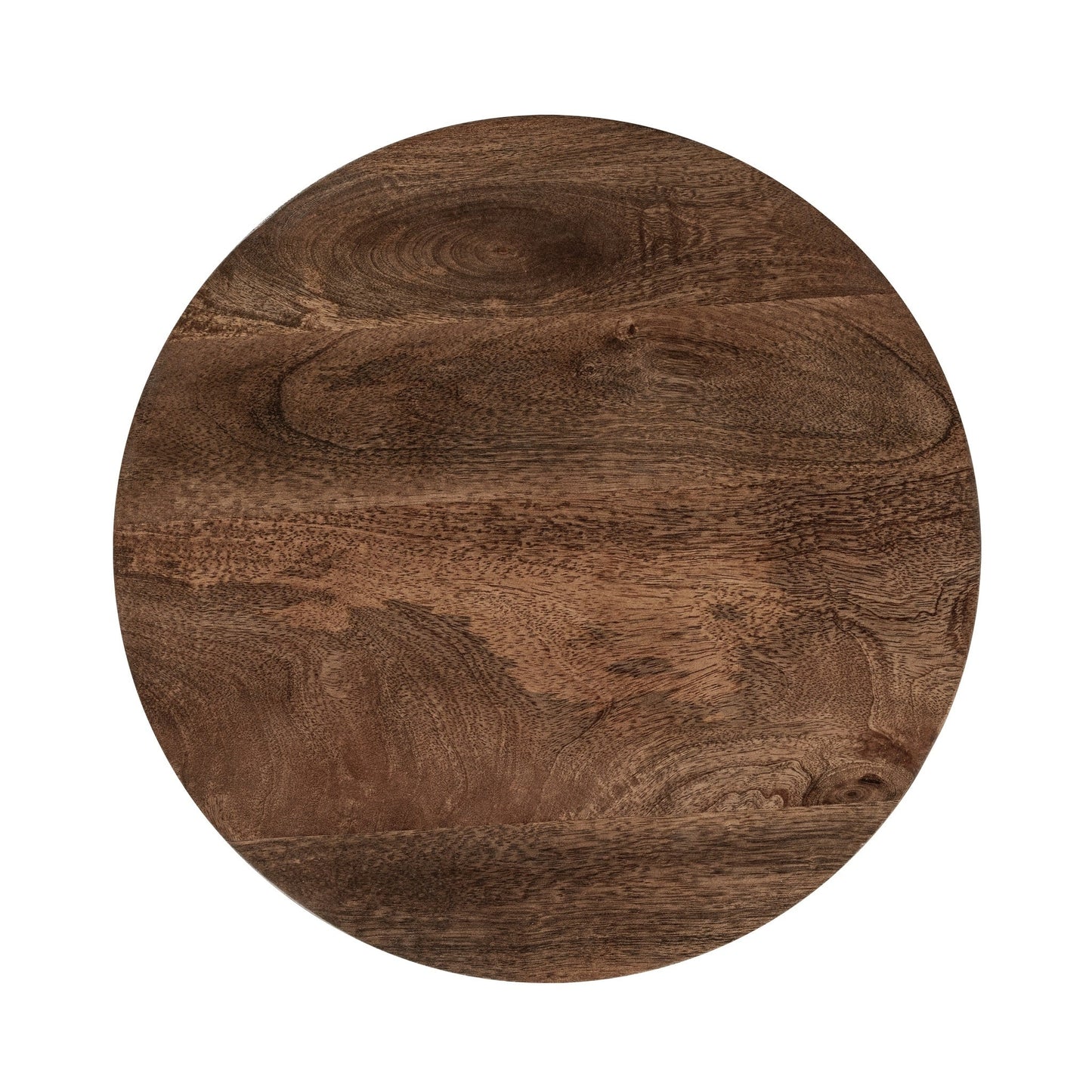 Andra Leather Round Accent Table - Tan