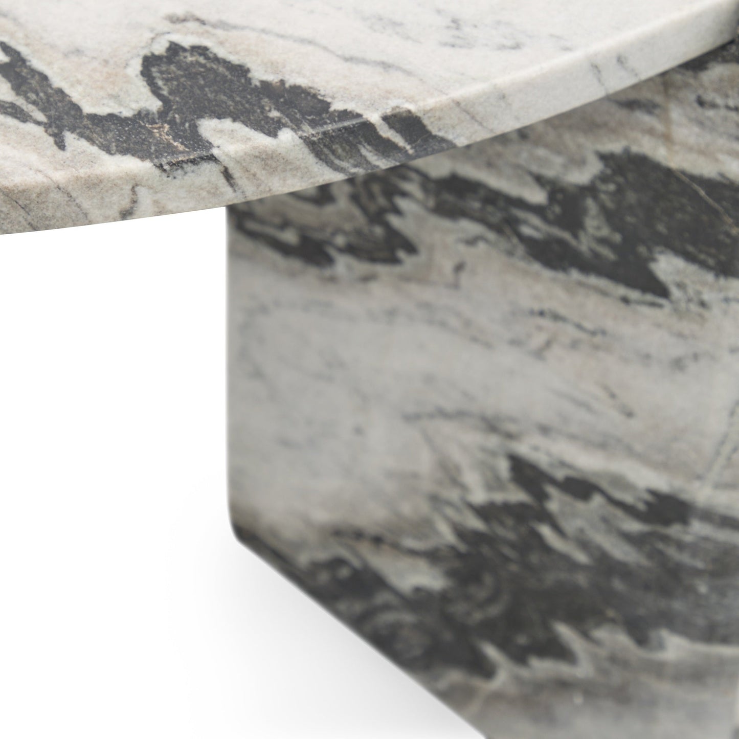 Zora Marble Round Coffee Table - Charcoal Gray