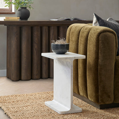 Delaney Marble Rectangle Accent Table