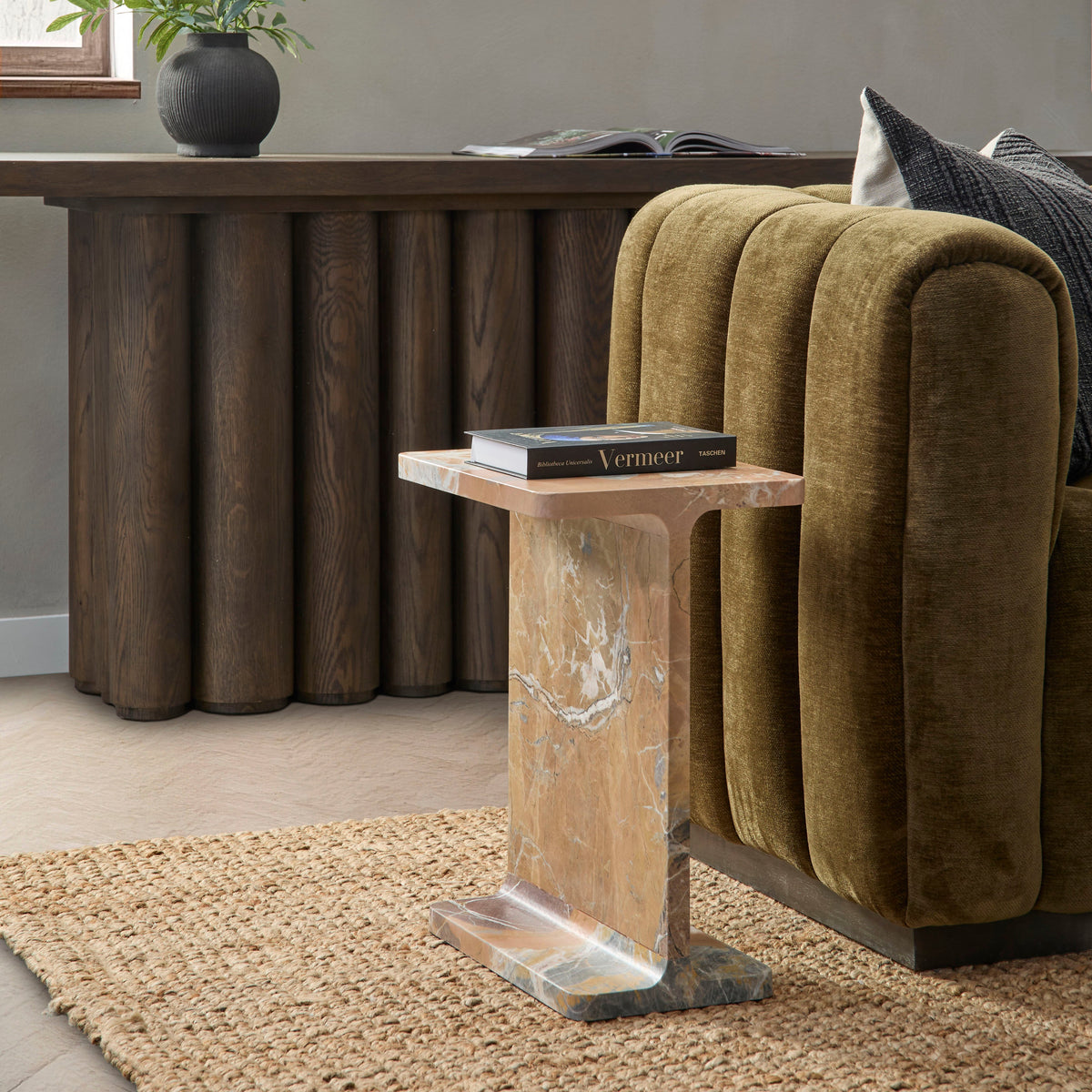 Delaney Marble Rectangle Accent Table