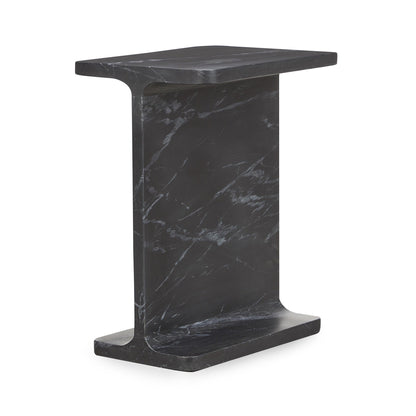 Delaney Marble Rectangle Accent Table - Onyx