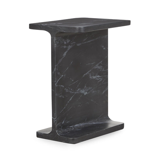 Delaney Marble Rectangle Accent Table - Onyx