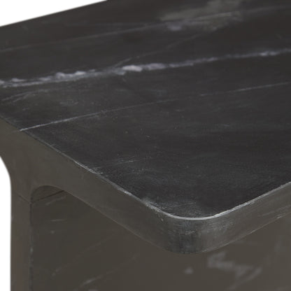 Delaney Marble Rectangle Accent Table - Onyx