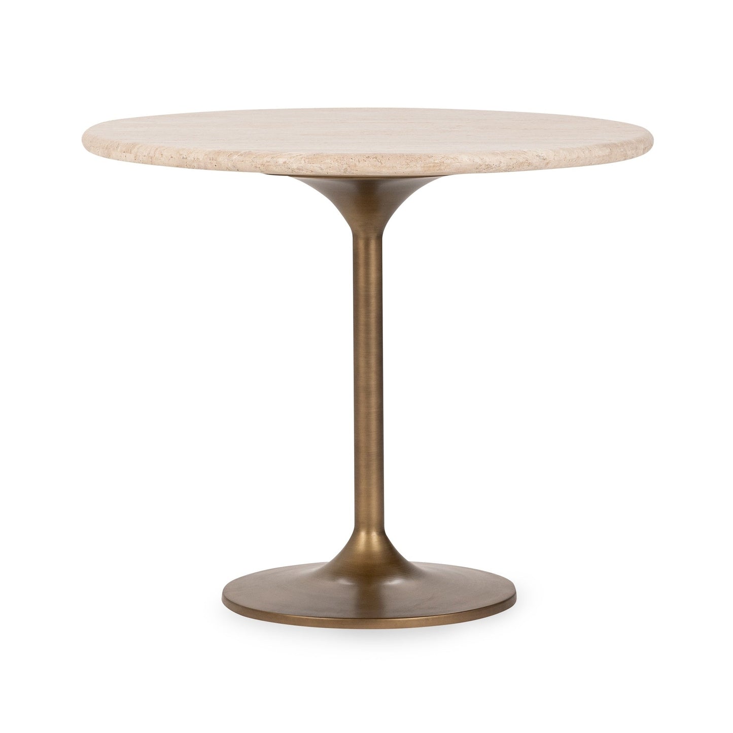Malani Travertine Round Dining Table - Tan