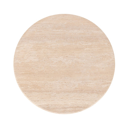 Malani Travertine Round Dining Table - Tan
