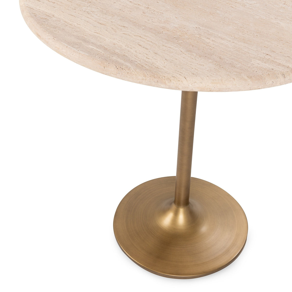 Malani Travertine Round Dining Table - Tan