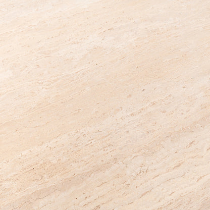 Malani Travertine Round Dining Table - Tan
