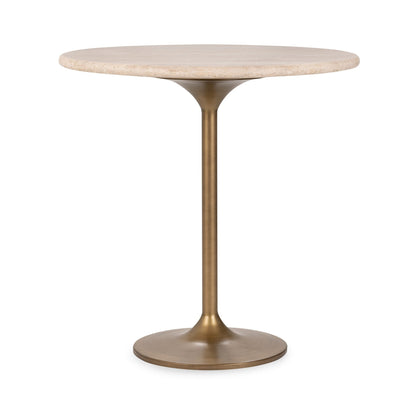 Malani Travertine Gathering Table - Tan