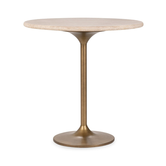 Malani Travertine Gathering Table - Tan