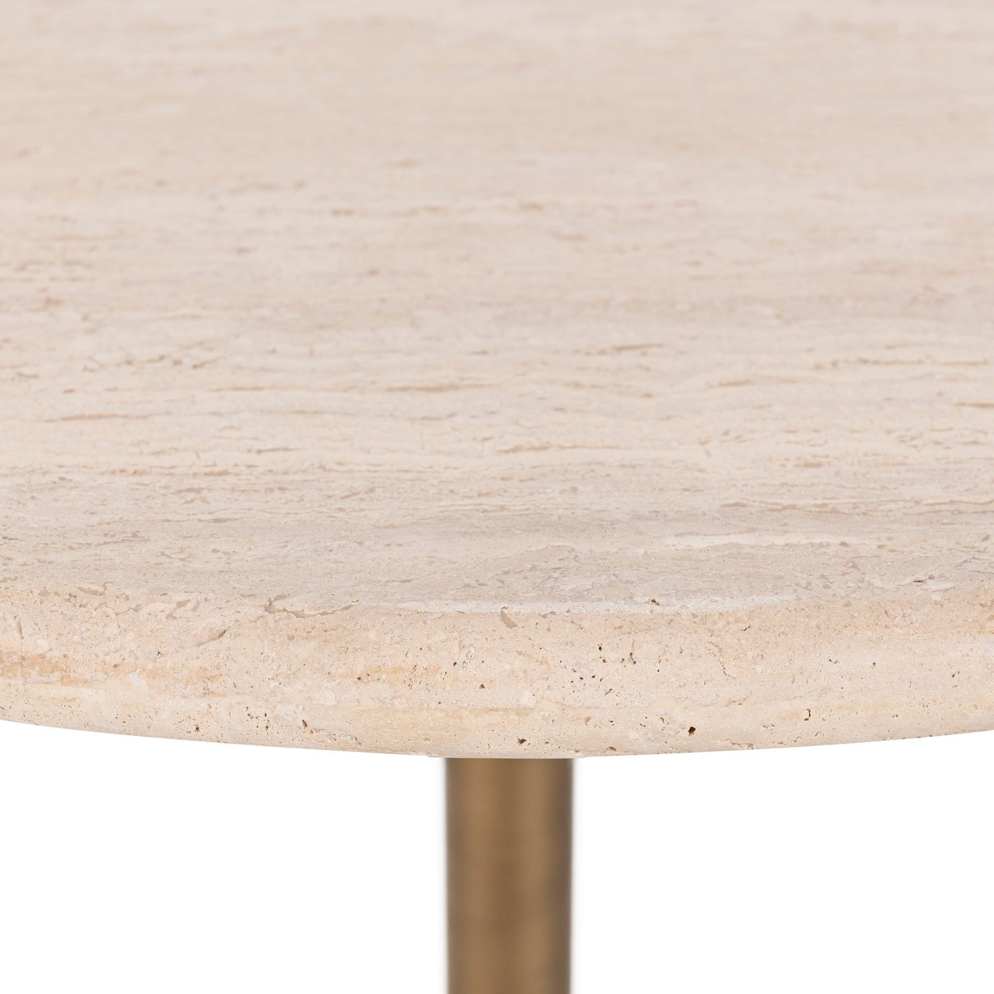 Malani Travertine Gathering Table - Tan