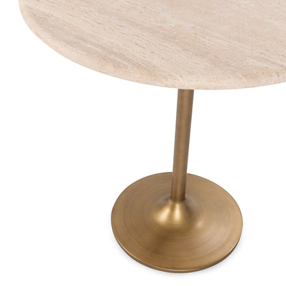 Malani Travertine Gathering Table - Tan