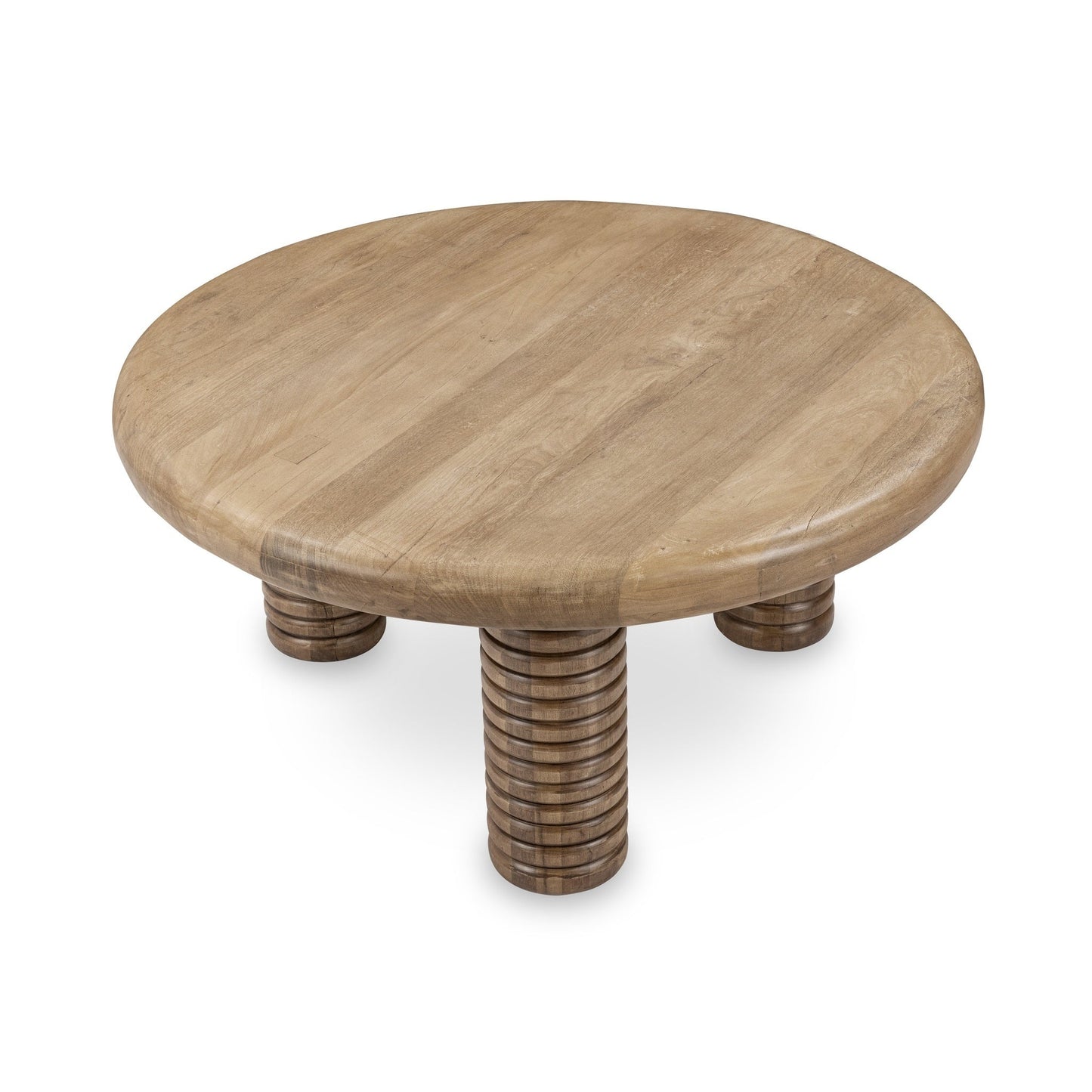 Ilaria Reclaimed Wood Round Coffee Table - Sand Washed