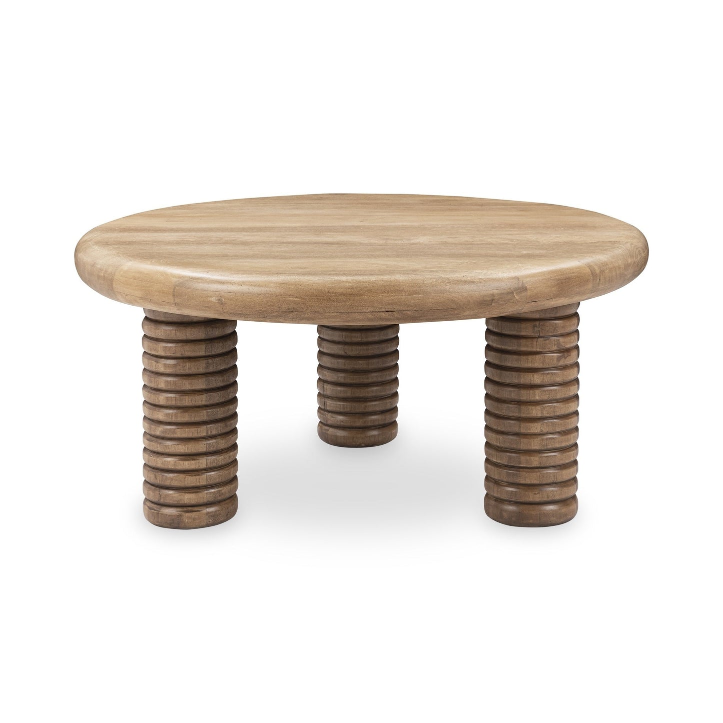 Ilaria Reclaimed Wood Round Coffee Table - Sand Washed