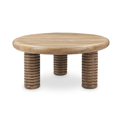 Ilaria Reclaimed Wood Round Coffee Table - Sand Washed