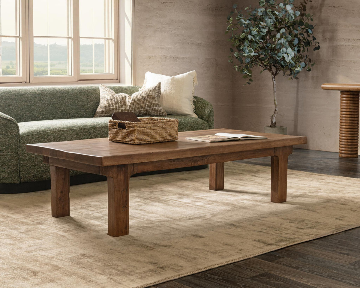 Carmel Reclaimed Wood Rectangle Coffee Table - Earthy Terra