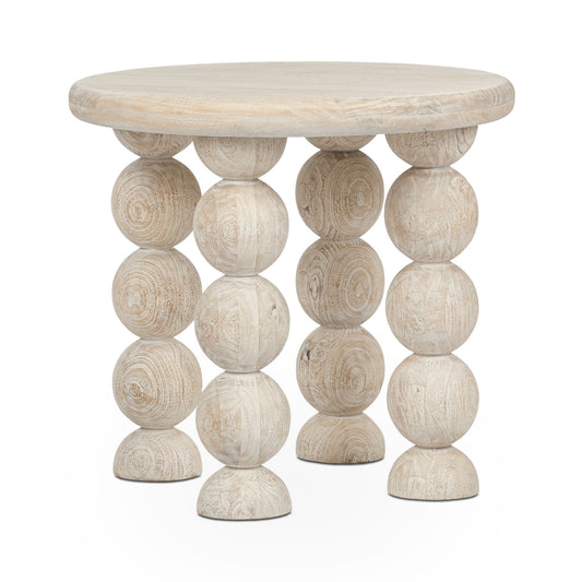 Adir Round End Table - Cream