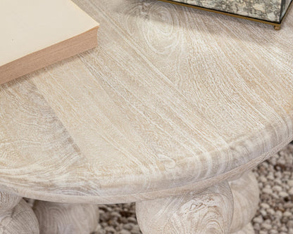 Adir Round End Table - Cream