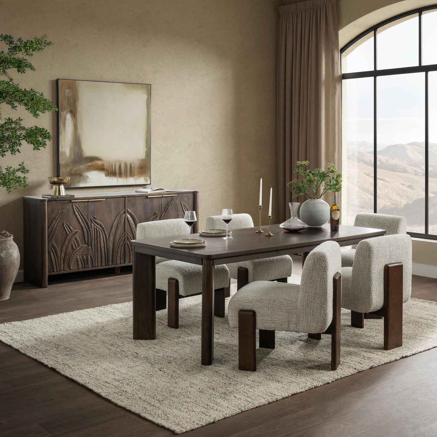 Ledro 80" Dining Table - Dark Brown
