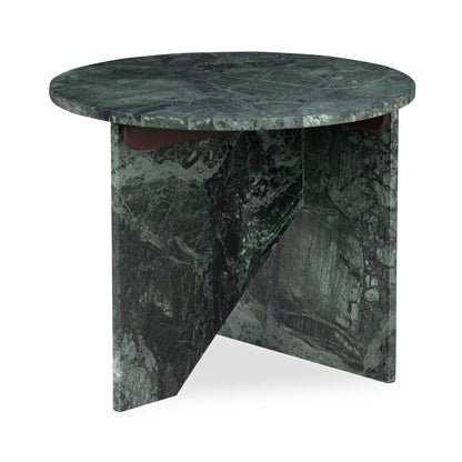 Briley Marble Round Accent Table Large - Emeral Green