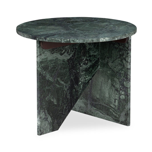 Briley Marble Round Accent Table Large - Emeral Green