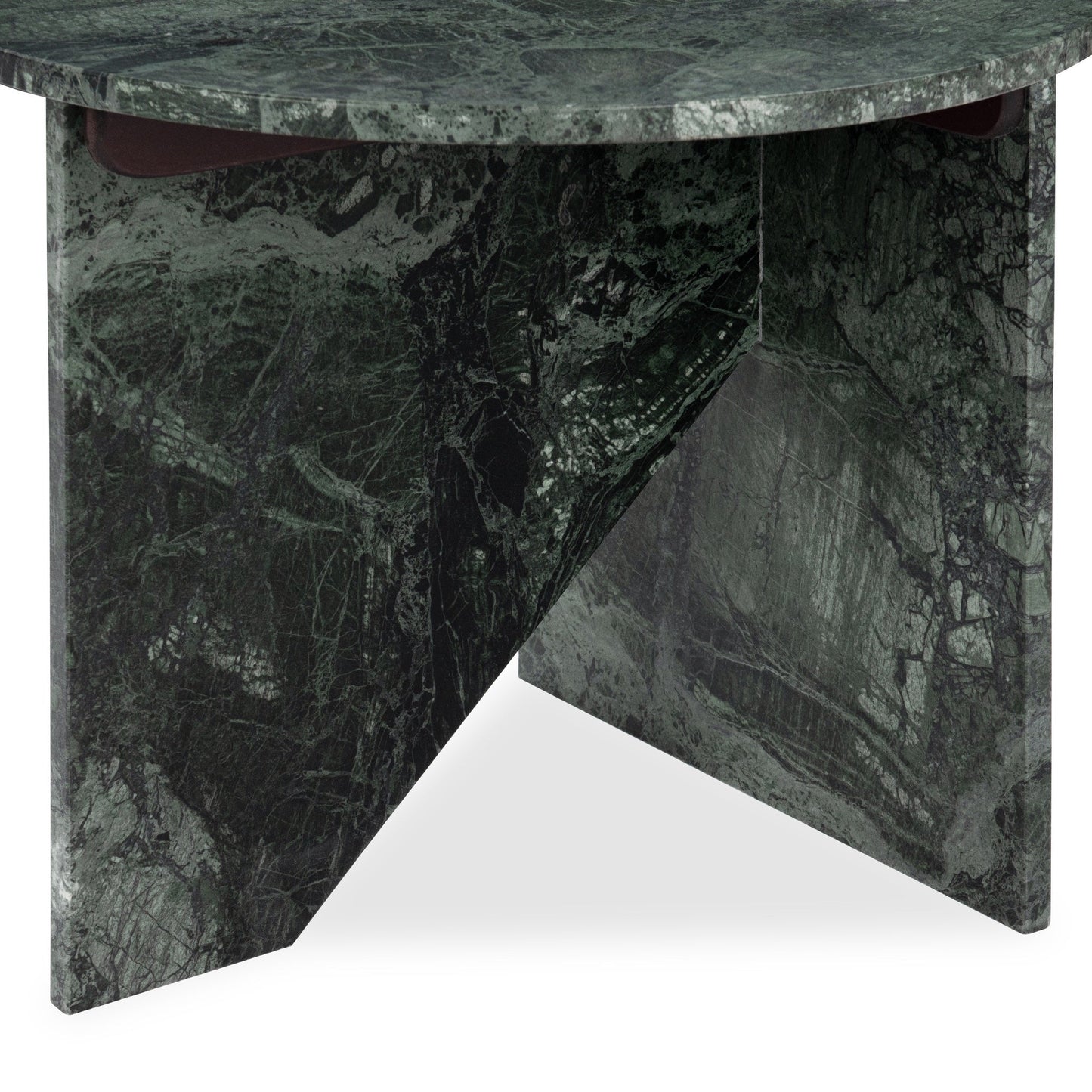 Briley Marble Round Accent Table Large - Emeral Green