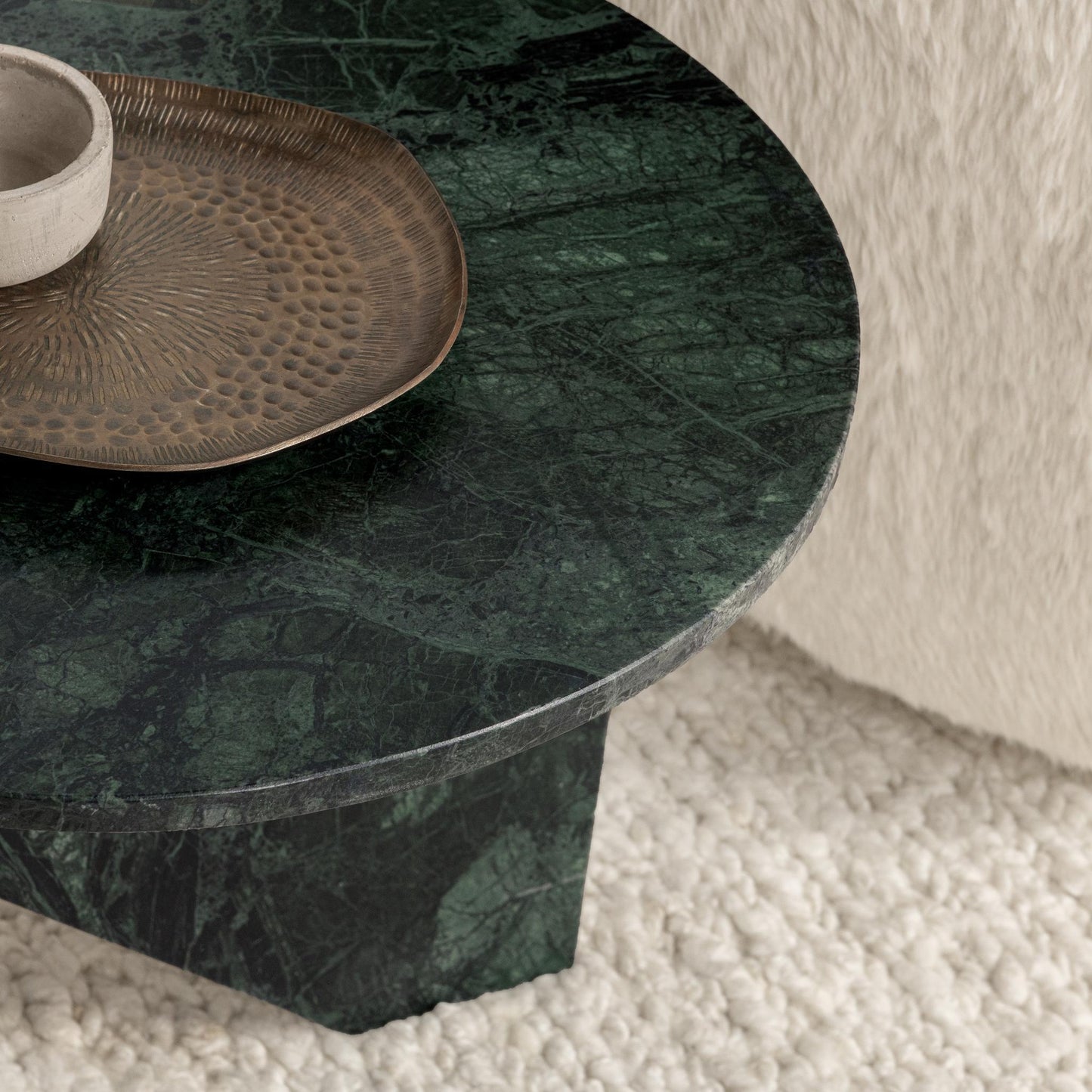 Briley Marble Round Accent Table Large - Emeral Green