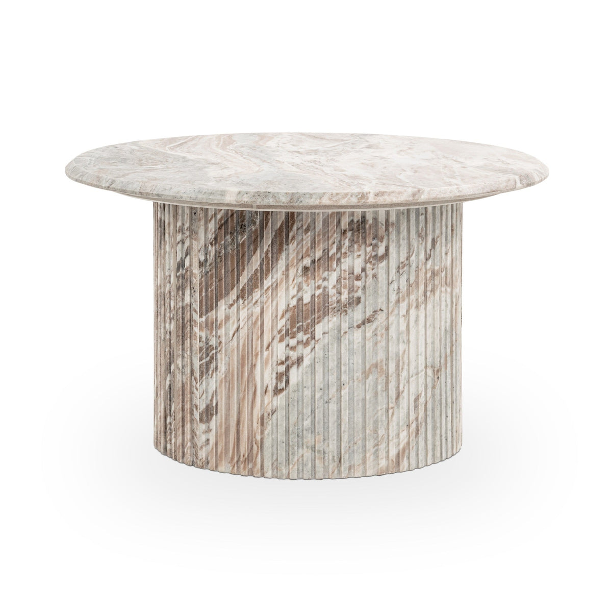Nordens Marble Round Coffee Table - Rusty Gray