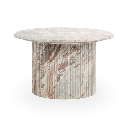 Nordens Marble Round Coffee Table - Rusty Gray