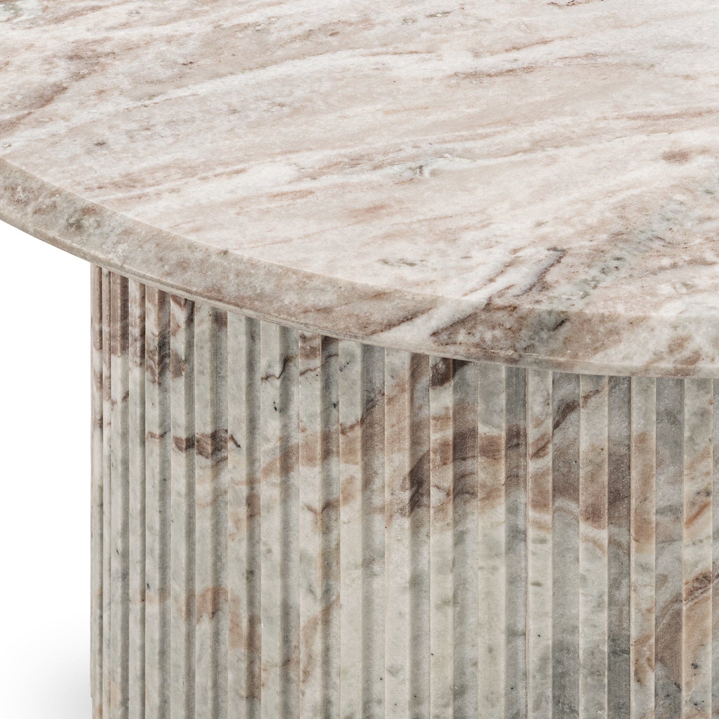 Nordens Marble Round Coffee Table - Rusty Gray