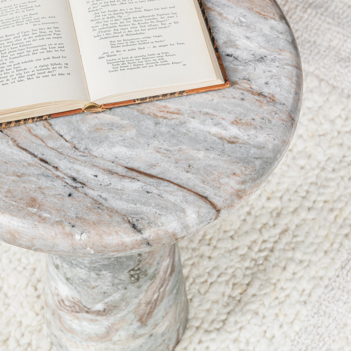Huxley Marble Round Accent Table - 18"