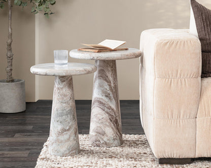 Huxley Marble Round Accent Table - 18"