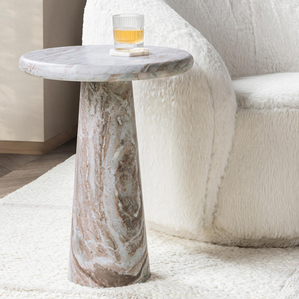 Huxley Marble Round Accent Table