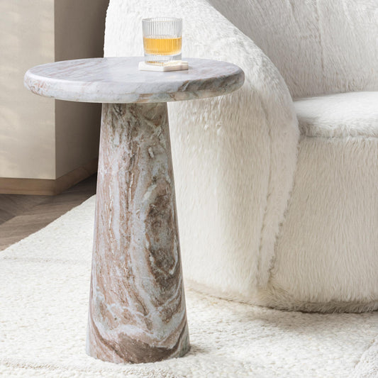 Huxley Marble Round Accent Table